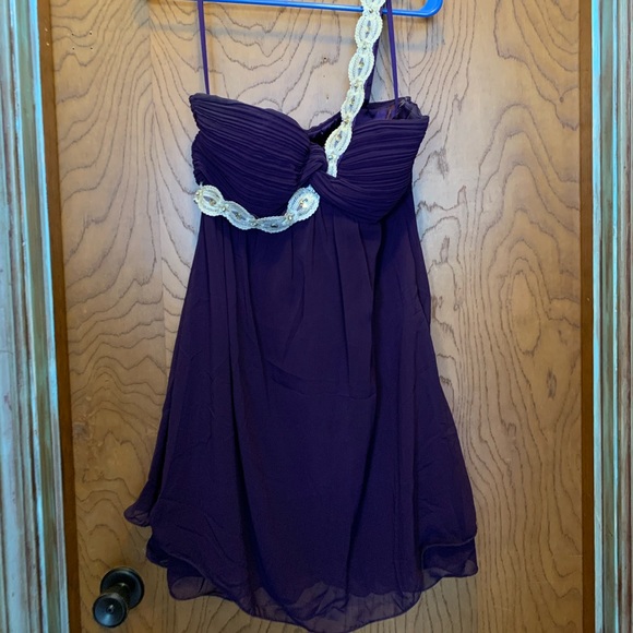 One Strap Purple Gradient Dress